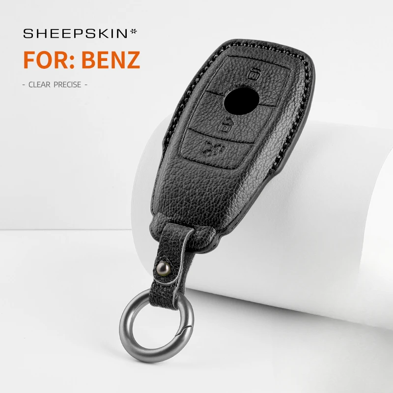 

Car Key Cover For Mercedes Benz C260L A200L E200L E300L GLC260L e300l c200l Sheepskin Car Keychain for Benz