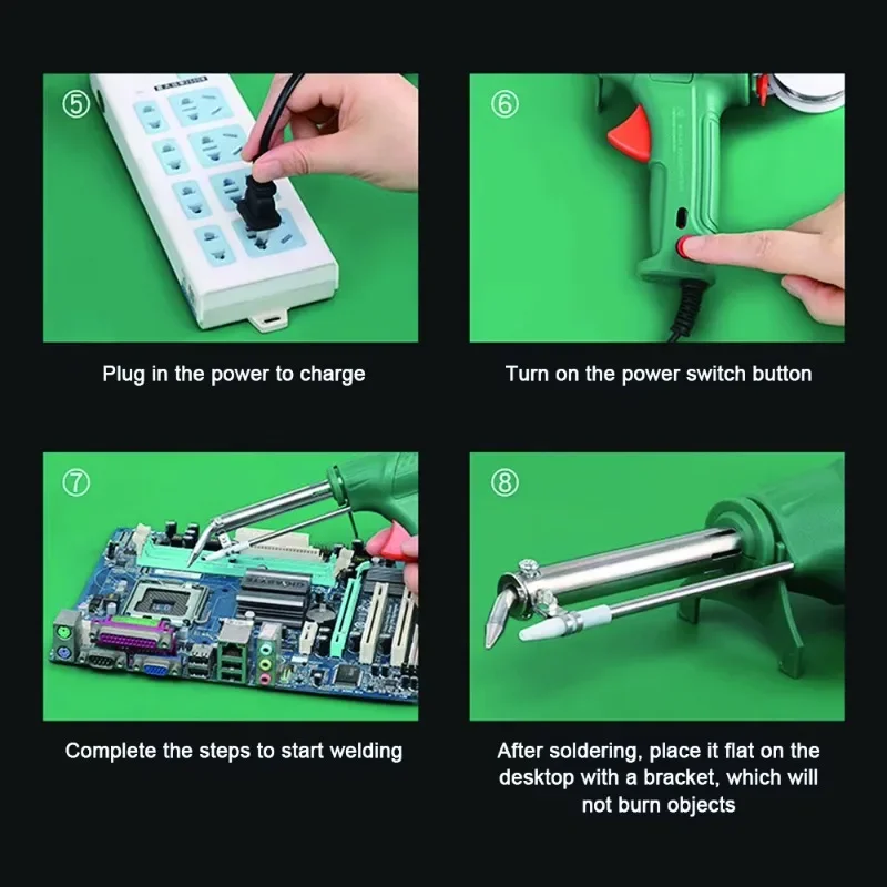 Imagem -06 - Pistola de Solda Elétrica Manual Aquecimento Interno Conjunto de Ferro de Solda Elétrico Multifuncional Alta Potência Kit de Ferramentas de Reparo