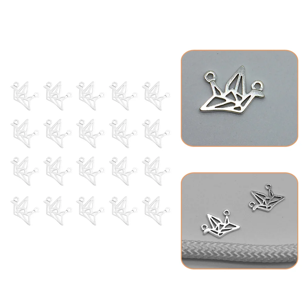 

100Pcs Classic Style Alloy Pendants Detailed Crane Shape for DIY Earrings Bracelets Necklaces Keychains Hanging Ornament Crafts