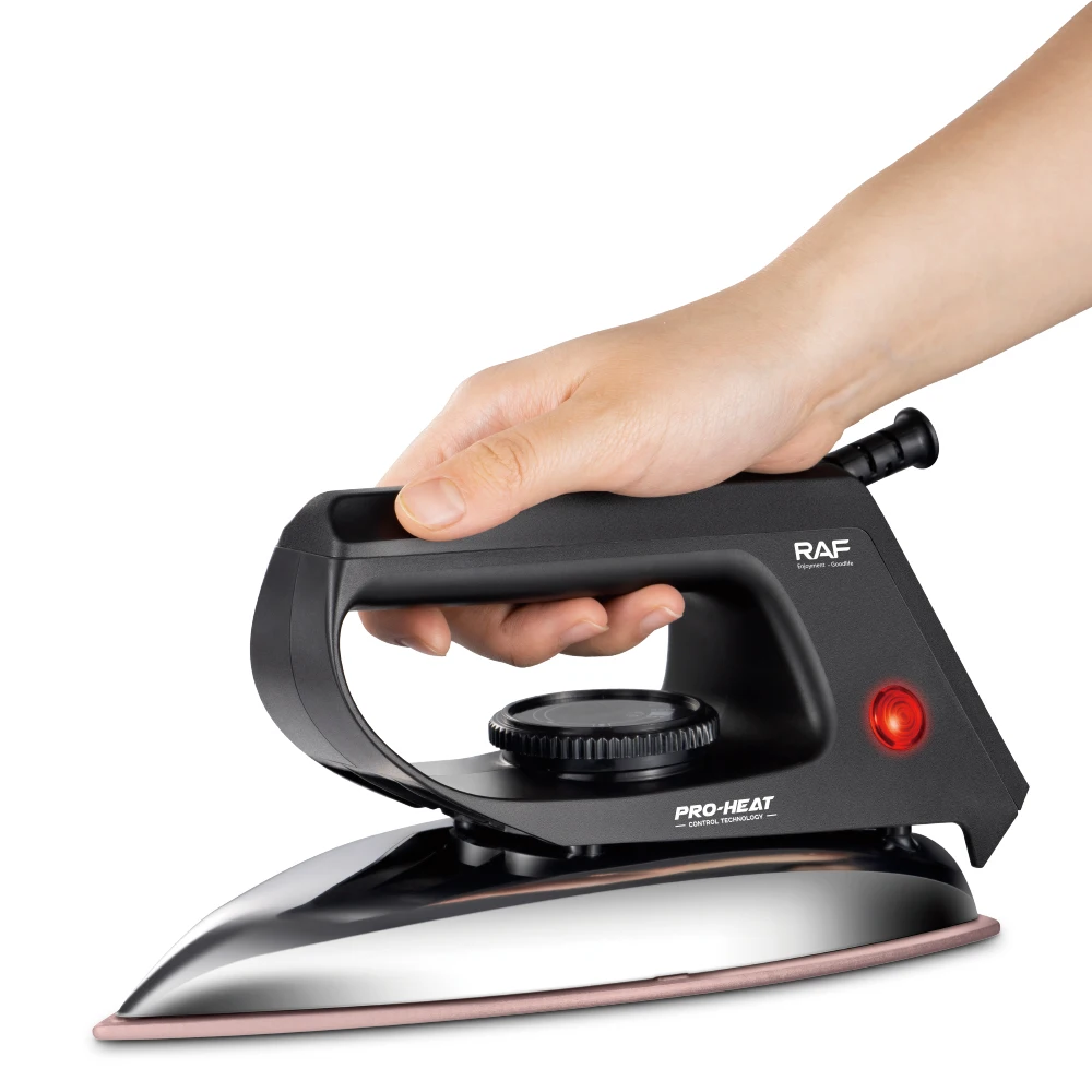 RAF الكفاءة الحرارية تصميم نقطة الثلاثي 1000 واط الحديد الجاف الحديد الكهربائية مكواة مسطحة الصحافة المنزل سريعة الكهربائية الحديد الجاف للملابس