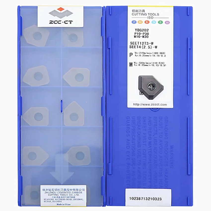 

SEET12T3-W YBG202/SEET12T3-W YBG205/SEET12T3-W YBM251/SEET12T3-W YBD152 ZCC.CT CNC carbide inserts milling inserts 10pcs/box