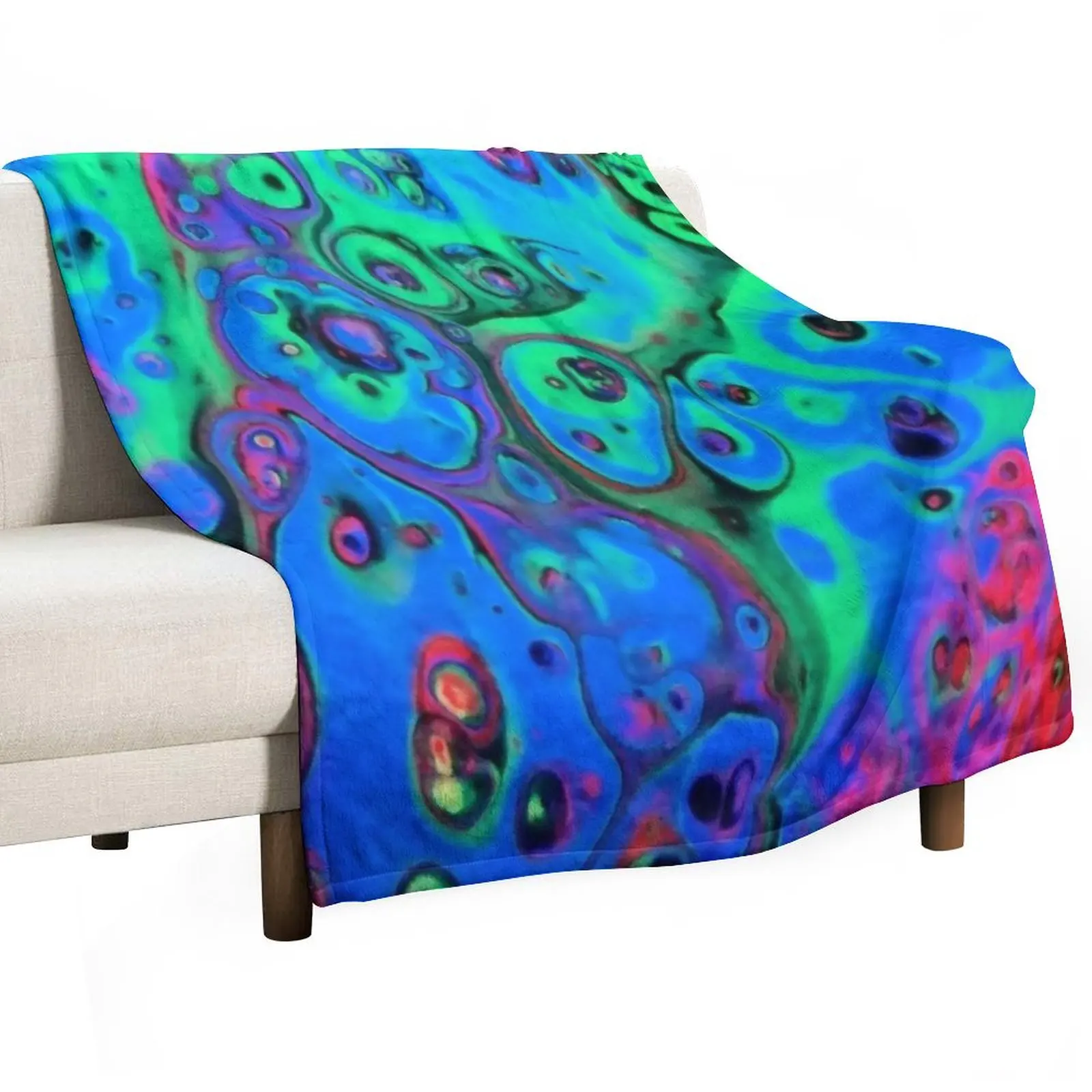 Rainbow Planet by Super Fluid Soul, Fluid Acrylic Paint Pour Throw Blanket for sofa Thins blankets ands Blankets