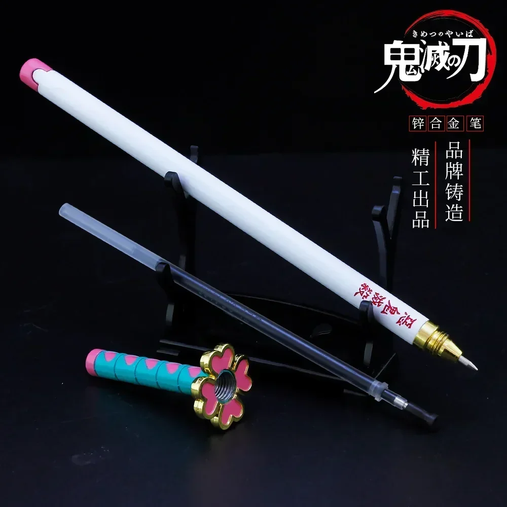 20cm New Demon Slayer Kamado Tanjirou Tomioka Giyuu Kanroji Mitsuri Signature Pen Model Weapons Desktop Display Gift Toy