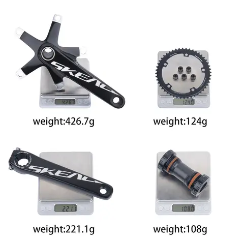 SKEACE Vevparti i aluminiumlegering, fast växel, cykelvev, 165 mm, 144BCD, 49T, Hollowtech, enkelväxlad, delar, cykelkedjehjul med BB 8 best sales Hollowtech 2 - №5