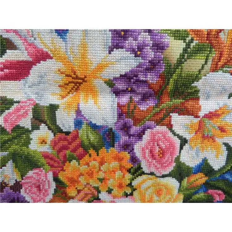 Embroidered Ailuo handmade cross stitch finished product with happiness overflowing vase restaurant 5D cross stitch finished