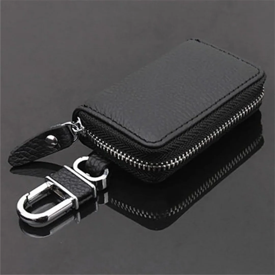 Carteiras de couro pu para chaves de carro, porta-chaves masculino, organizador de chaves de governanta, capas de chaveiro com zíper, bolsa de chave
