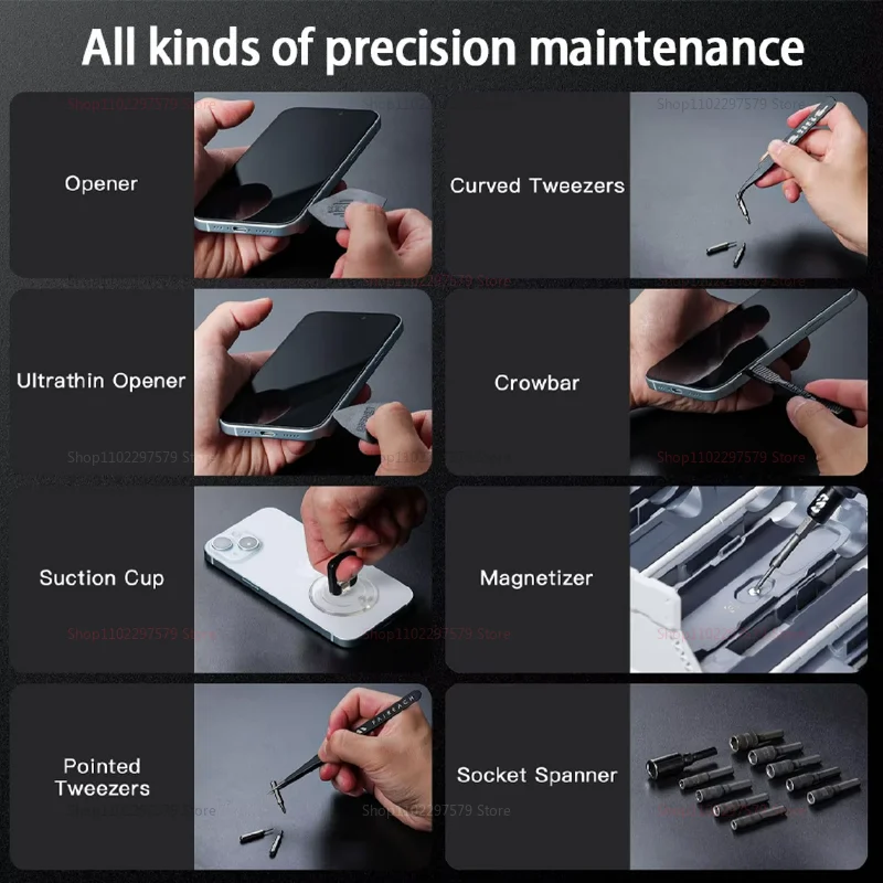 طقم مفك براغي دقيق مع لقم مغناطيسية CR-V لنظارات iPhone MacBook ومجموعة أدوات إصلاح الإلكترونيات لمشاريع الإلكترونيات
