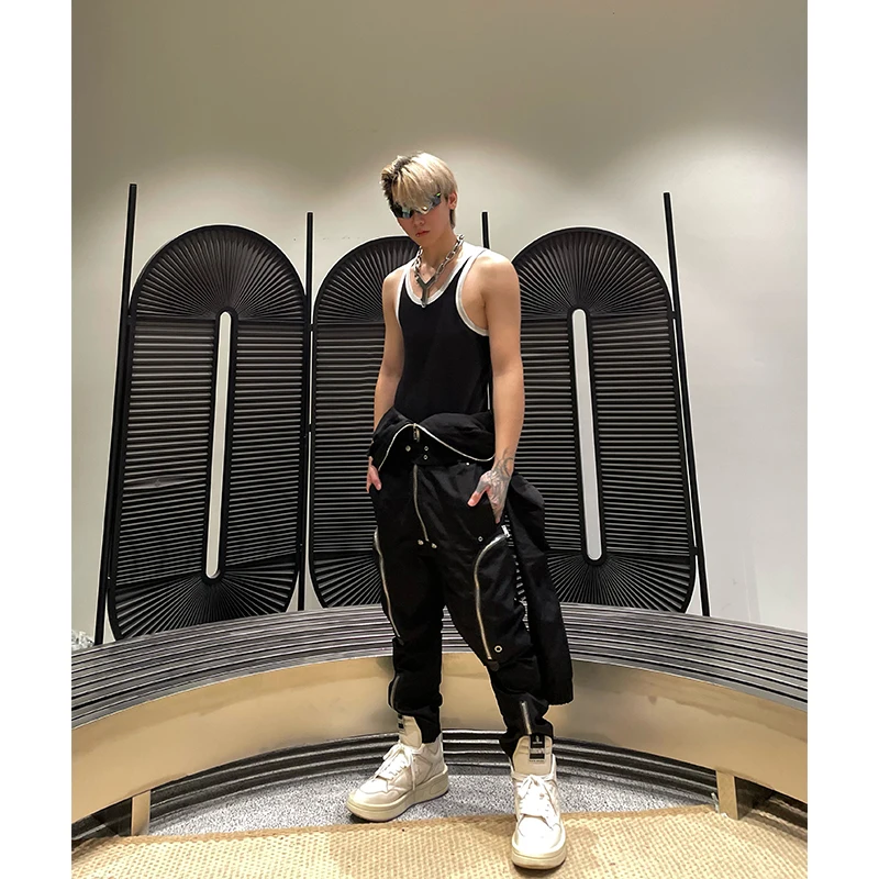 

NIGO FHDX Dark RO Style Black Work Style Jumpsuit Suit Zip Pocket Casual Trousers High Street Hip Hop Men's Clothing #NGTOP11282