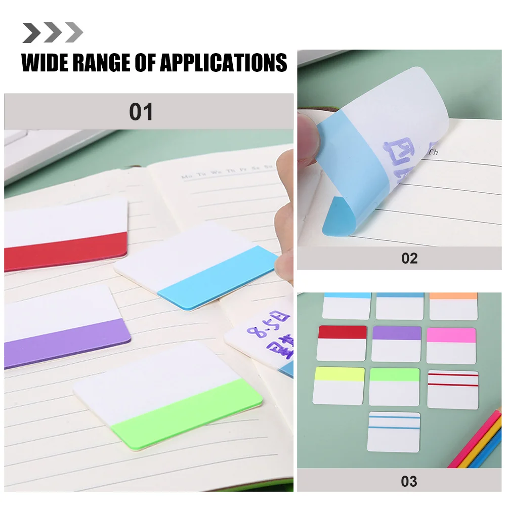 10 Books Fluorescent Indicator Labels Multi-Function Translucent Memo Pads Small Pocket Notepad Office School Use