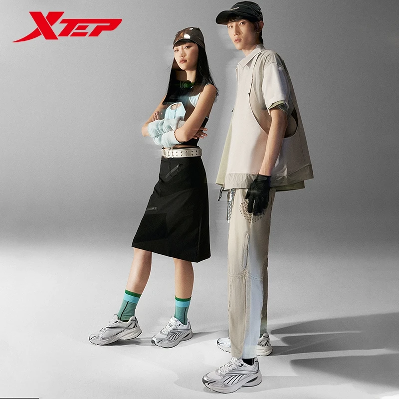 Xtep Little Basque Athletic Shoes Unisex 2024 Summer Vintage Sports Shoes Comfortable Non-Slip Durability Sneakers 876319320003