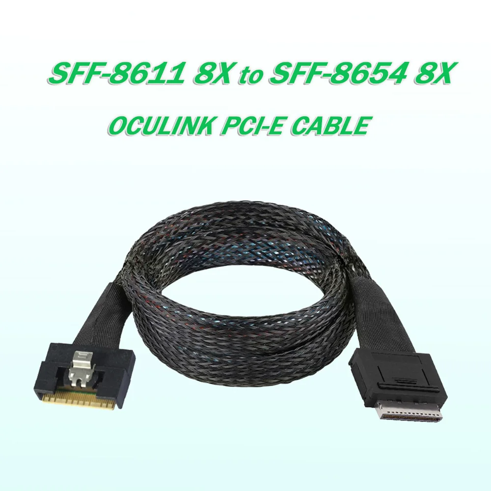 

PCI-E Cable Oculink 8x SFF-8611 8i To SFF-8654 8x 8i Male Slimline SSD Data Active Cable Oculink PCIe PCI-Express 0.5m 22.5Gbps