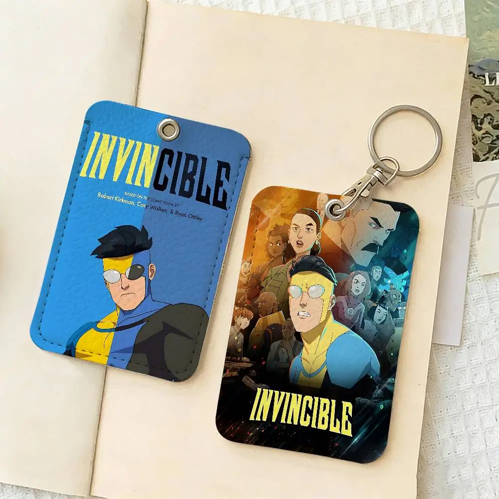 Animated I-Invincibles Bank Card,Subway, Bus Card Holder Keychain Key Ring Door Access Tags ID Card Case Keychain Access