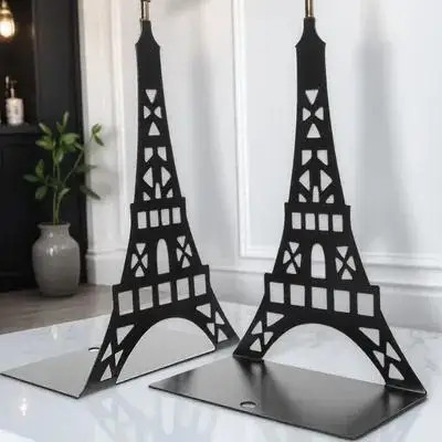 2Pcs Desktop Bookends Metal Book Organizers Crafted Book Stands for Study Room Library Salon Shelf Tidy and Stable Support