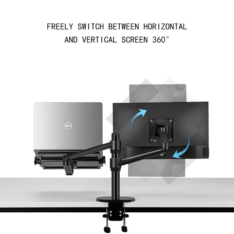 Monitor Ganda Arm Monitor Laptop Desktop Arm Mount Desktop Lcd Dapat Disesuaikan Dudukan Meja 10 Sampai 17 Inci Laptop 17 "-32" Monitor CN;GUA