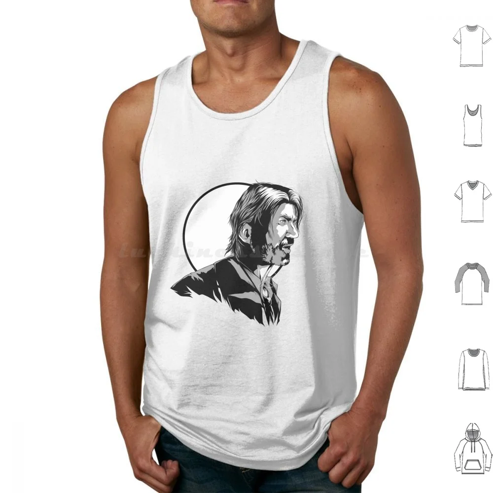 Alan Wake Black And Grey Tank Tops Print Cotton Alan Wake Alan Wake 2 Ilkka Villi Remedy