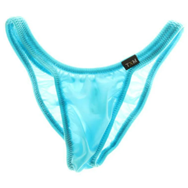 Thin Semi Sheer Silky Bikini Briefs for Men Low Rise Elastic Sexy Triangle Underwear Male Sexy Quick Dry Cool Feel Daily Panties