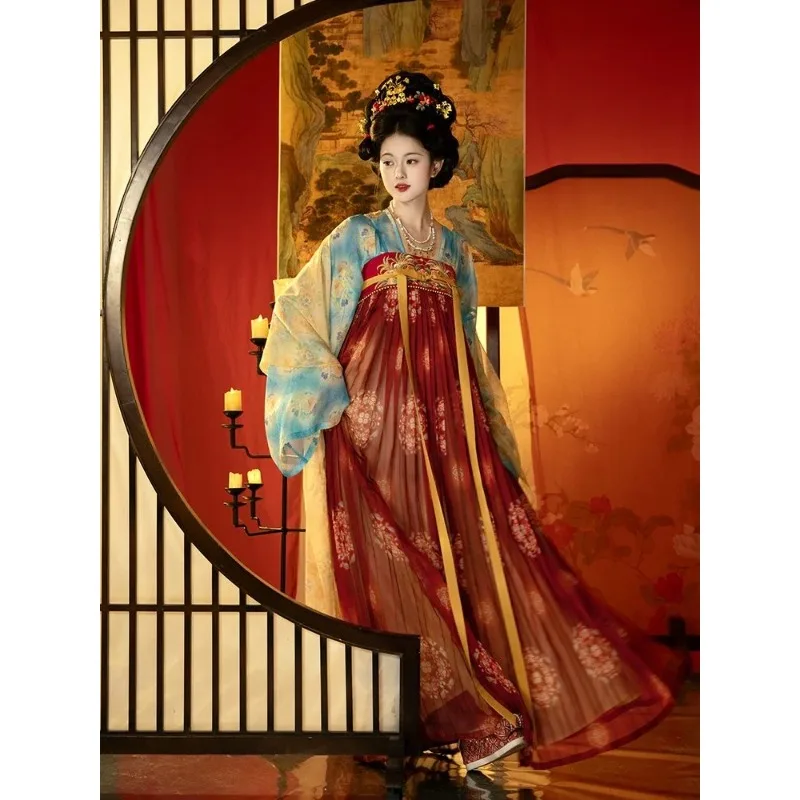 spring-summer-restored-tang-hanfu-set-wide-sleeve-qixiong-ruqun-gorgeous-fairy-daily-outfit