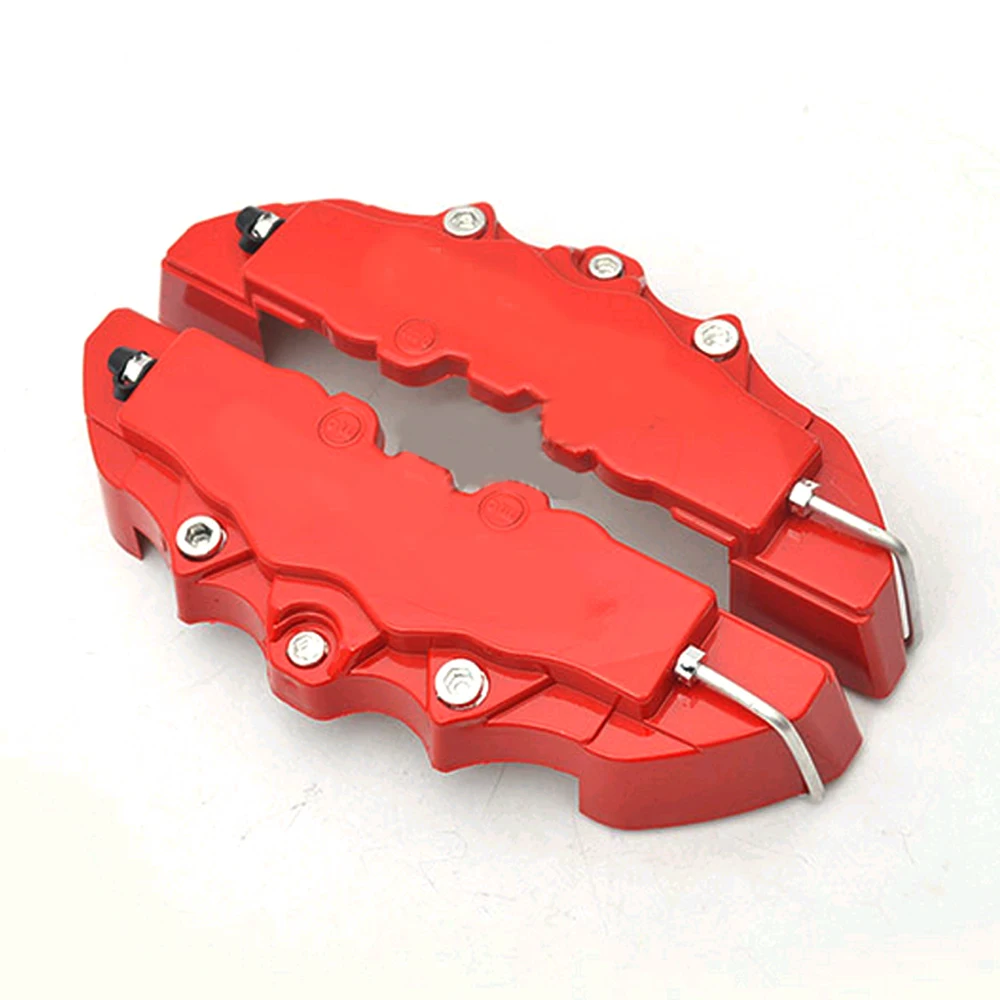 4Pcs/set Car Disc Brake Caliper Covers Front & Rear Kit 3D Red Plastic Car Caliper Cover Decoration Car Break Accessories System