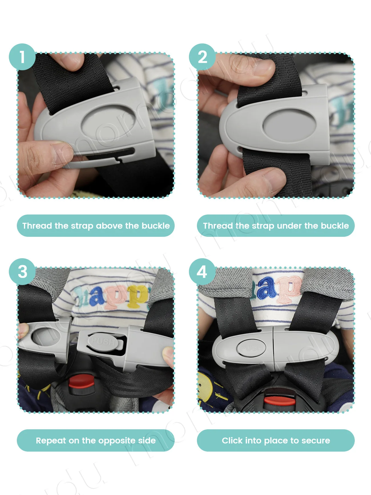 Universal Seat Chest Harness Clip - Anti EscapeBaby & Kids Seat Safety Buckle Lock, Adjustable Guard for Strollers & Car Seats image 4