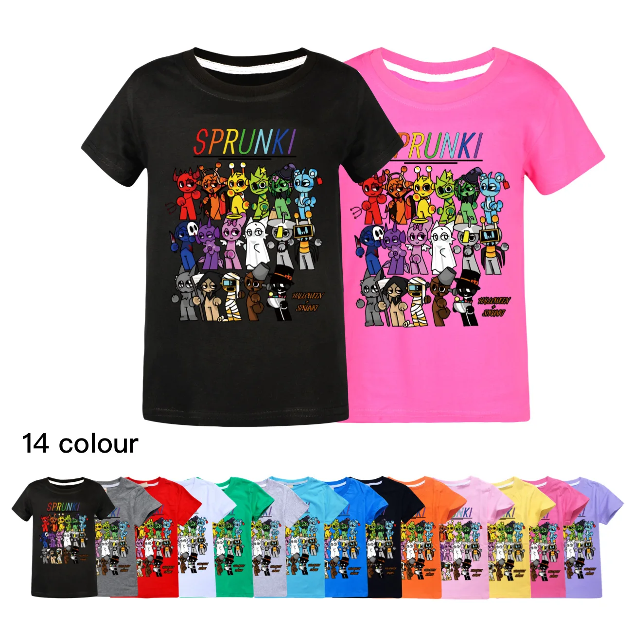 Hot Spunki music song Children's Short Sleeve T-Shirt, Horror Game, Incredibox, Tops, Cartoon Clothes, Tees, Girls, Boys, Kids