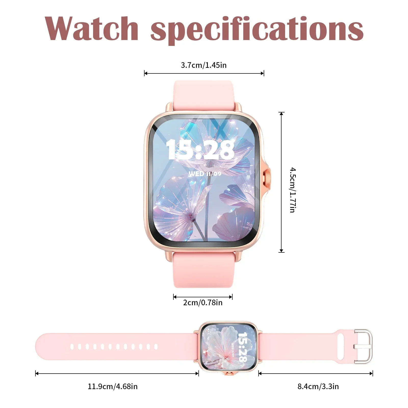 Smartwatch,  Music Playback, Sports Mode,Voice Call, Weather Forecast, Camera Control, Sports Tracker Smartwatch for Workouts