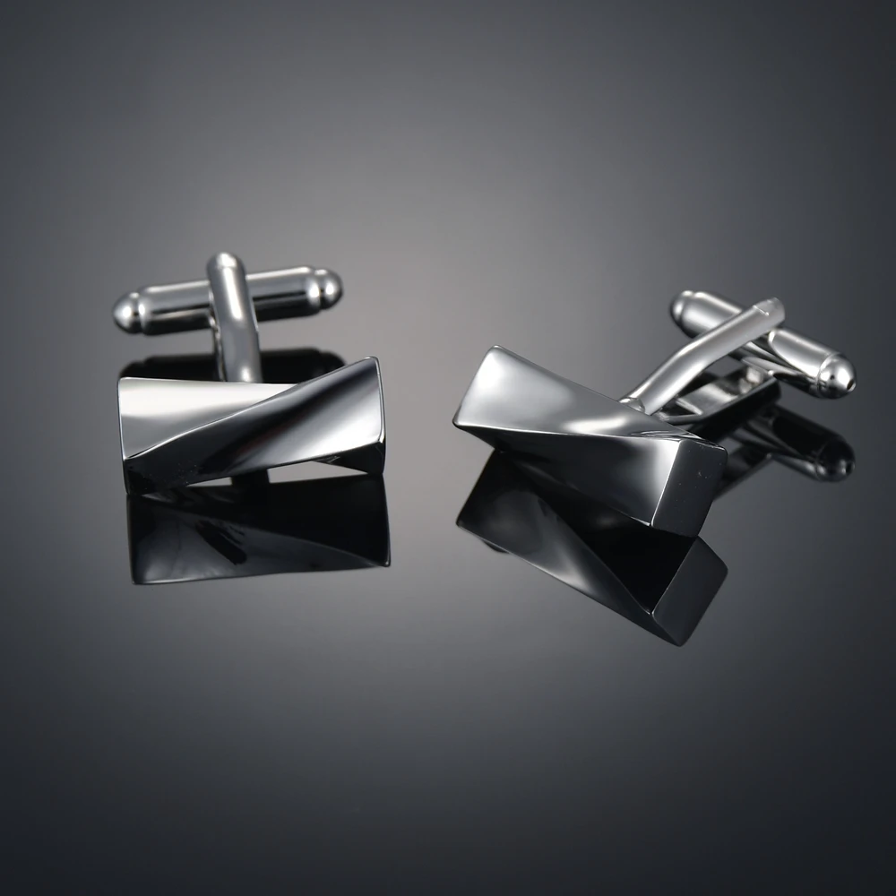Fashion twist long column Cufflinks French long sleeve shirt with studs and Cufflinks