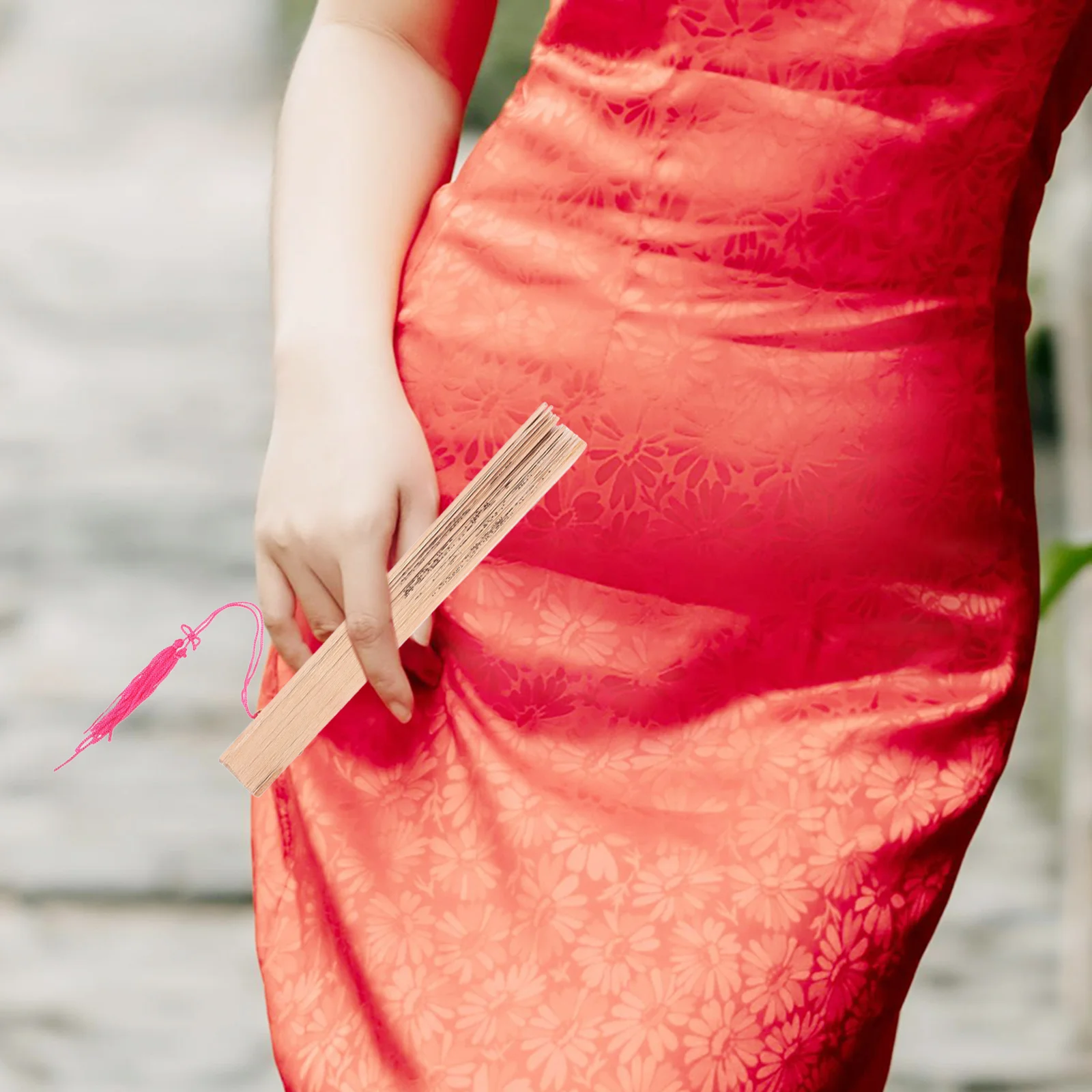 

Elegant Sandalwood Folding Hollow Design Vintage Chinese Style Portable Collapsible Wood Fan For Summer Travel Performance