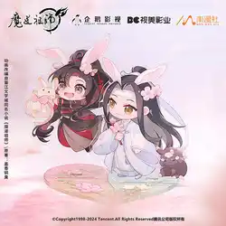 Anime Mo Dao Zu Shi MDZS Wei Wuxian Lan Wangji Peach Blossom Series Cosplay Badge Brooch Pins Acrylic Stand Model Pendant