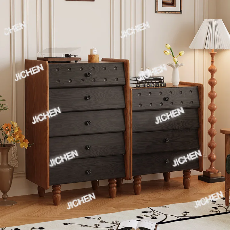 

Medieval style all-solid wood chest cabinet, household four or five chest cabinet, locker, storage cabinet, bedside drawer
