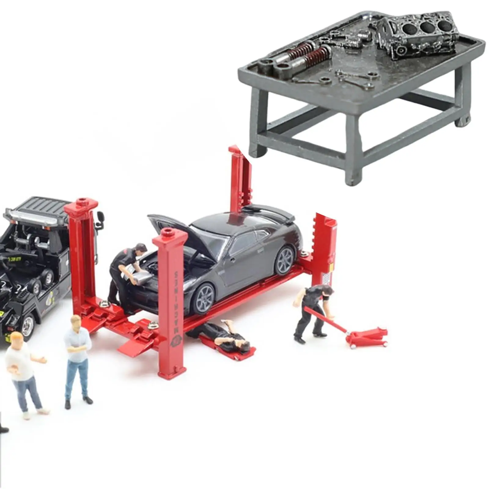 

1:64 Scale Miniature Workbench Shop Accessories Compact Pretend Play Toy Collectible Micro Scene Display Model