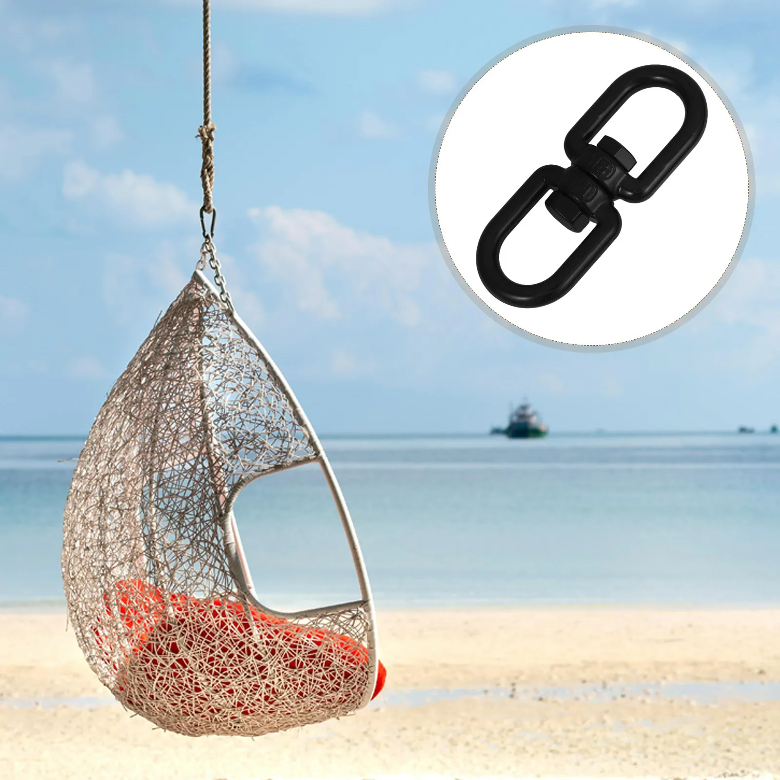 Stainless Steel Swivel Ring Double Eye Rotational Device Heavy Duty Swing Swivel for Hanging Accessories Ceiling Mounts Punching