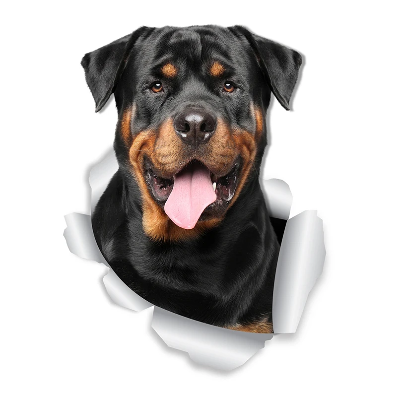 

32740# SMILING ROTTWEILER Self-adhesive Decal Car Sticker Waterproof Auto Decors on Bumper Rear Window Laptop