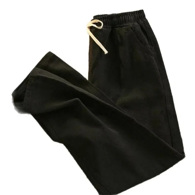 2025 جديد الصلبة الألوان الرجال جينز طويل غير رسمي الكلاسيكية رجل أربعة مواسم مستقيم الدينيم واسعة الساق السراويل أزرق فاتح رمادي أسود S-3XL