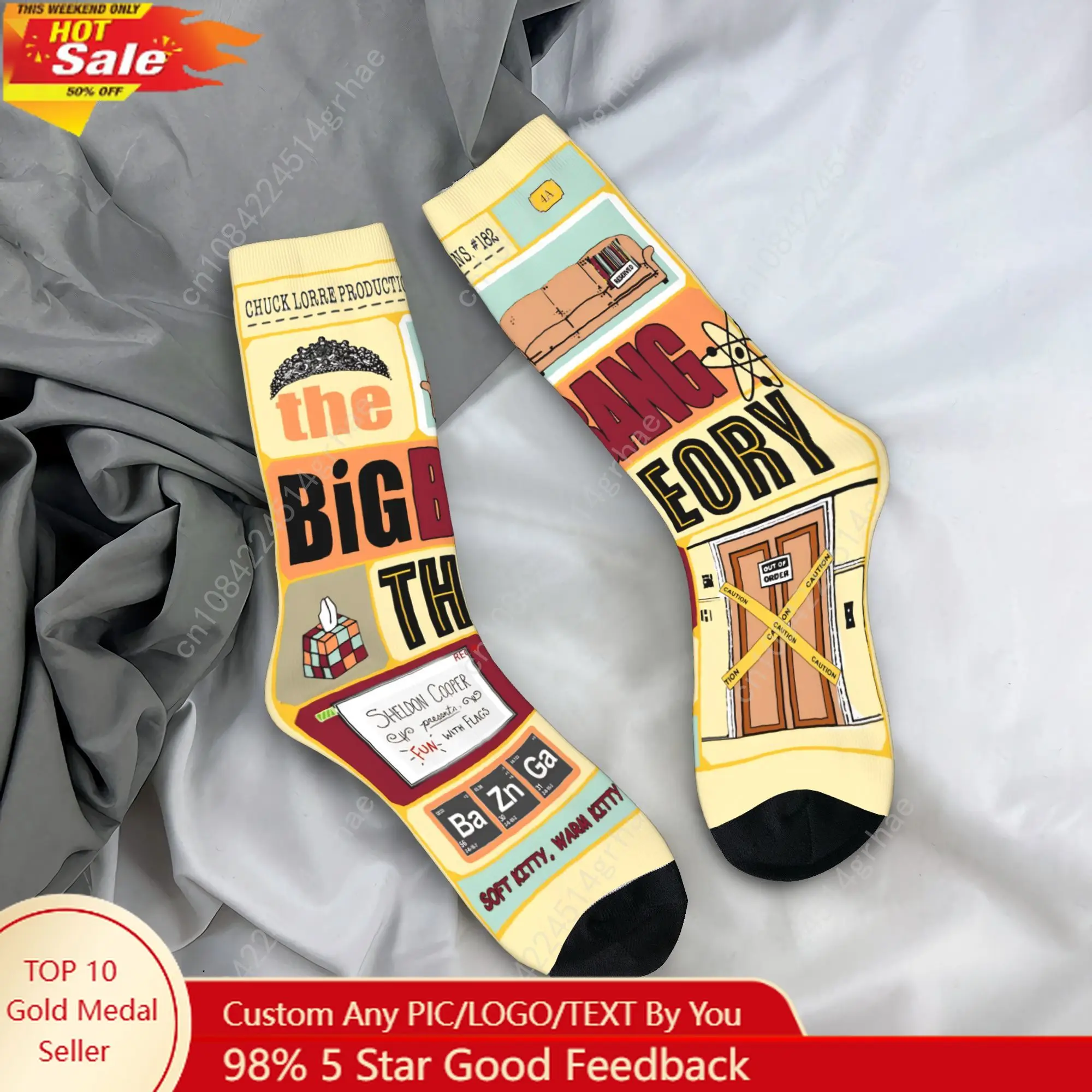 The Big Bang Theory  Socks  Kawaii Stockings Men Breathable Climbing Socks Autumn Custom Anti Skid Socks