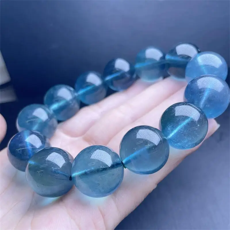 

16MM Natural Aquamarine Bracelet Charms Strand Exquisite For Women Jewelry Gift Healing Crystal Energy Gift 1pcs