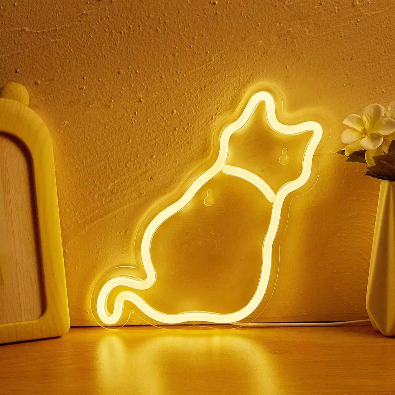 Chi-buy LED 네온 고양이 USB 전원 네온 사인 장식 램프 표지판 생일 선물 벽 예술 침실 룸 바 숍