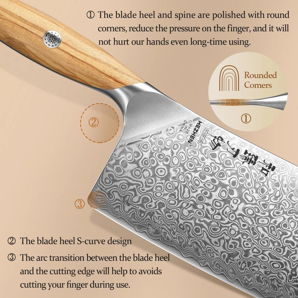 Hezhen 7" Cleaver — photo 4