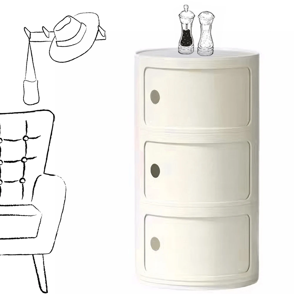 

2/3 Layer Mini Storage Cabinet Bedroom Small Side End Table Nightstand Storage Locker for Living Room Bedroom