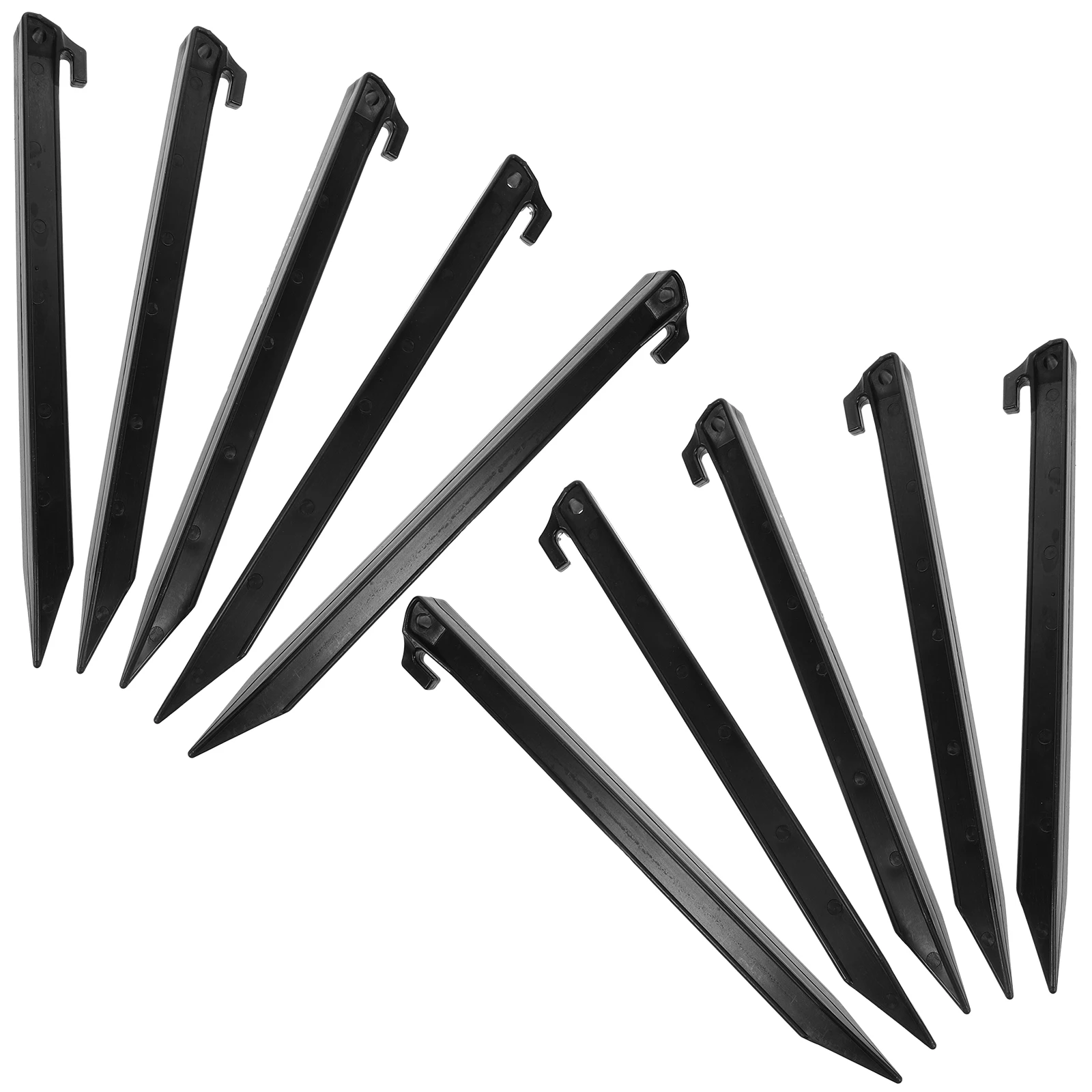 

10pcs Tent Stakes Accessories Heavy Duty Plastic Camping Ground Nails Black 30x2mm Stable Various Grounds Grass Ice