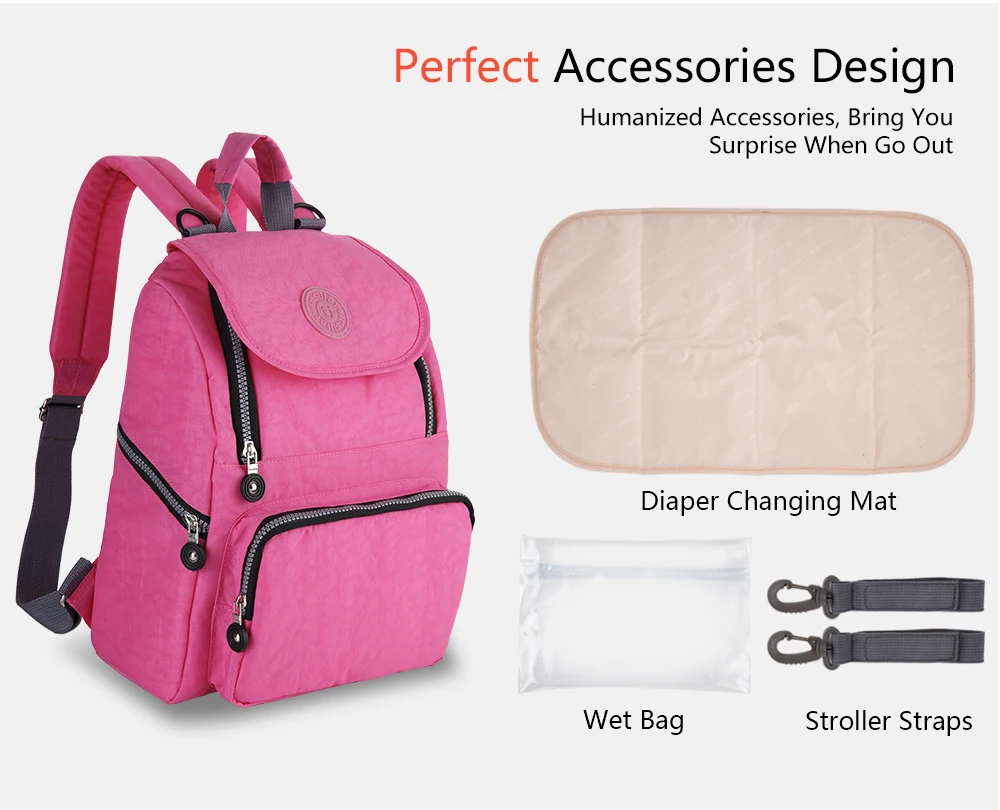 INSULAR Baby Diaper Bags Mummy Backpacks Infant Nappy Packs Travel Double Shoulders Bag Large Capacity Multi-function Waterproof