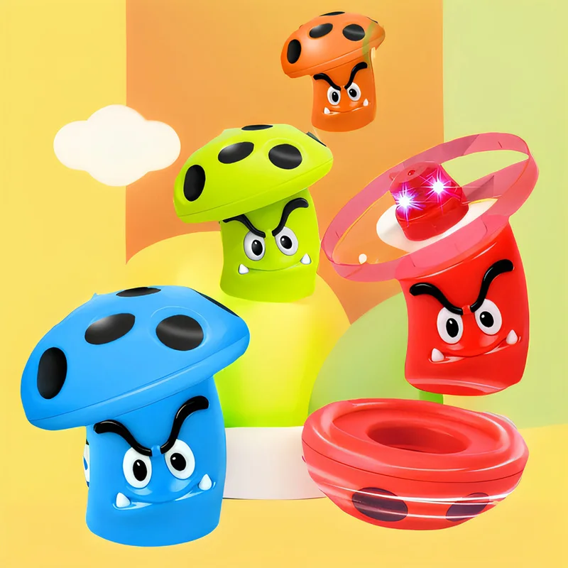 Creative Mushroom Mini Spinning Top Cartoon Gyroscopes Toys Cute Funny Pocket Novelty Press Match Rotating Gyro Toy Kids Favors