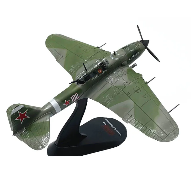 1/72 Soviet IL2 IL-2 Ilyushin Shturmovik Combat Attack Aircraft Metal Military Toy Diecast Plane Model for Collection or Gift