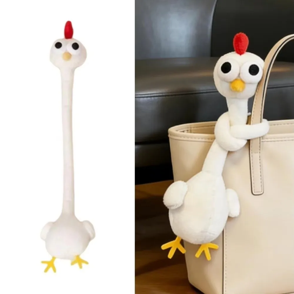 

Gifts 40cm Long-necked Pendant Cartoon White Goose Bag Pendant Cute Fun Long-Neck Chicken Keychain Birthday Gift