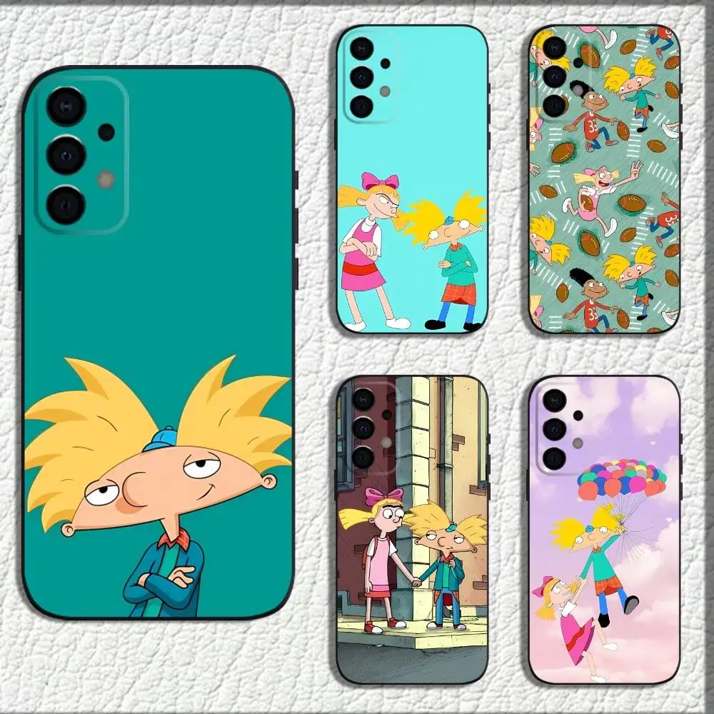 

H-Hey Animation A-Arnold Phone Case For Samsung Galaxy A73,72,71,A52,51,40,41,A22,A32,31,A13,12,Note20 Soft Black Shell