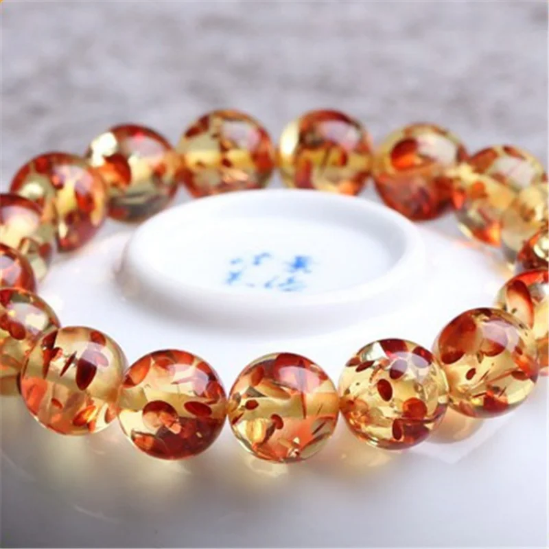 

Live Streaming Traffic Attraction Gift Amber Flower Amber Bracelet Amber Flower Bracelet Unisex Self-Wear Gift