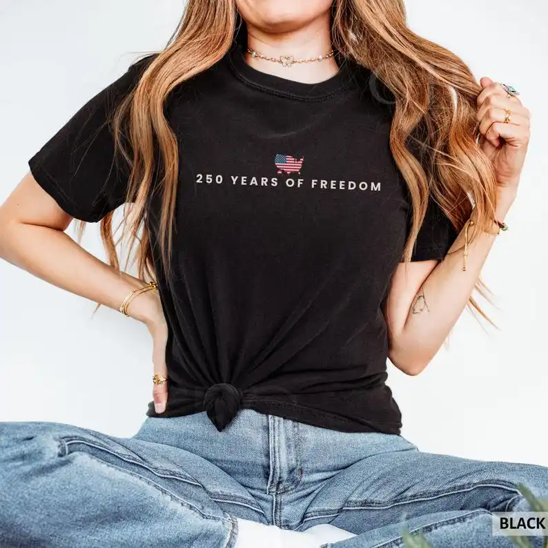 Camiseta 250 Años de Libertad, Camiseta Conmemorativa de EE. UU., Camiseta de la Libertad, 4 de Julio, para Hombre y Mujer, Casual, Manga Corta