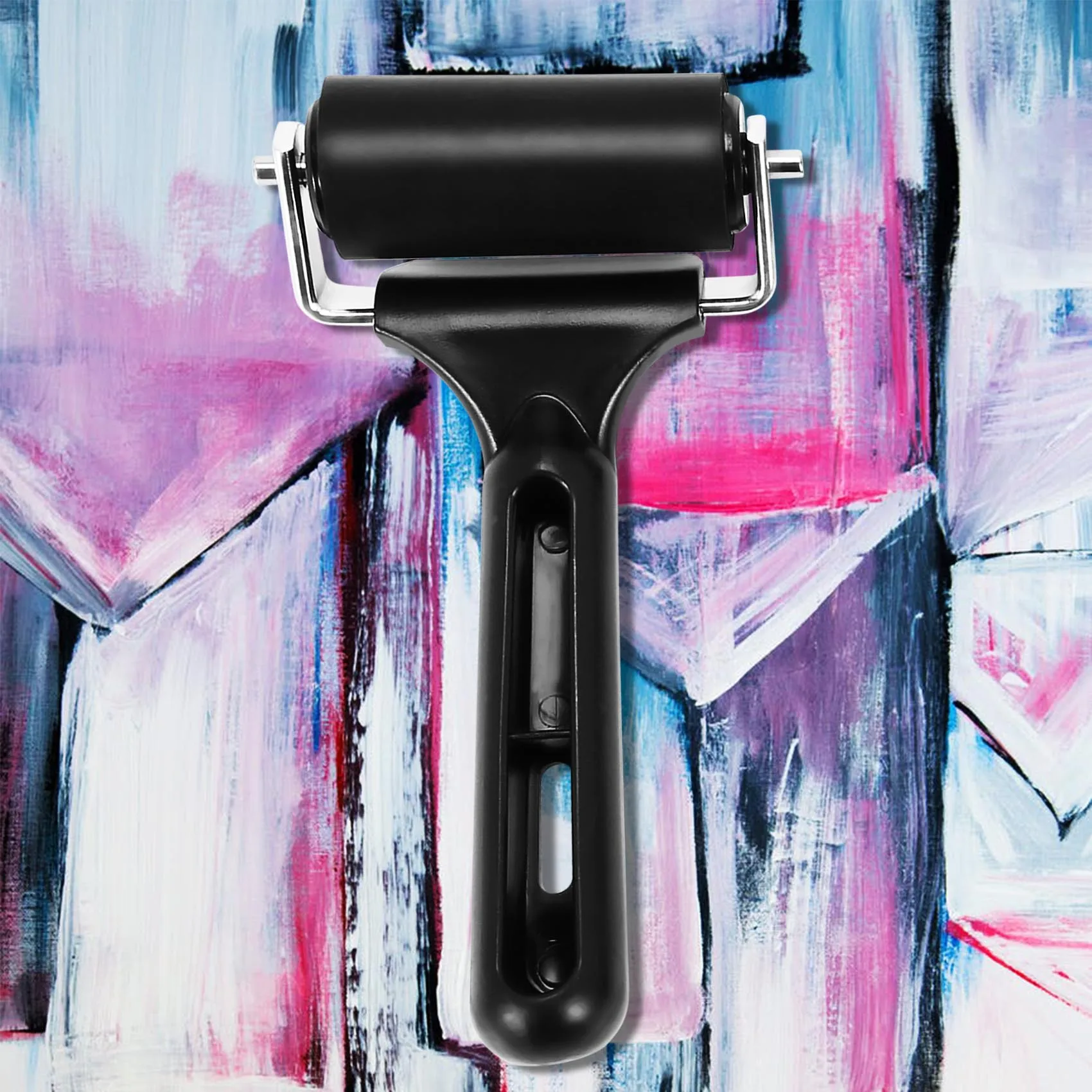 A68P-Rubber Roller, Set Of 2 (6 & 10Cm), Ink Brayer Roller Perfect For Printmaking, Wallpapers, Block Printing Stamping