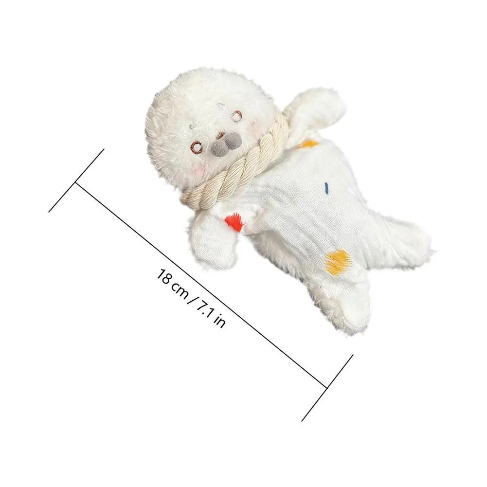 Brinquedo de pelúcia para alívio do estresse, saco de feijão com selo fofo com corda suspensa, sensorial engraçado para alívio do estresse e crianças