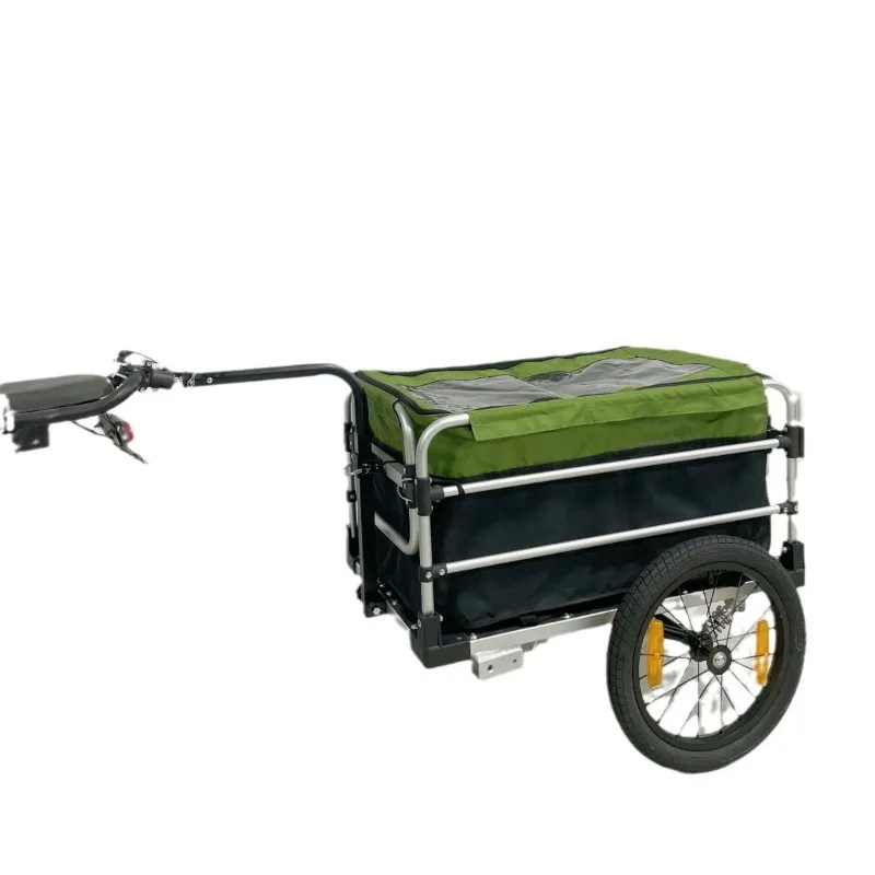 Electric vehicle trailer, bicycle trailer, aluminum shock absorption three-in-one, outdoor travel daily cargo
