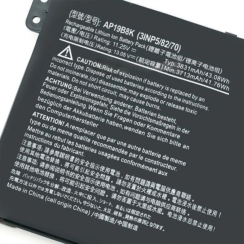 High Quality  New 11.25V 3831mAh AP19B8K Laptop Battery For ACER AP19B5K AP19B8K AP19B8M A715-42 A315-56 A317-52 Series Laptop
